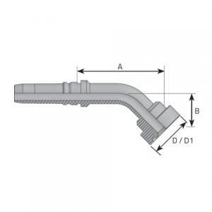 Interlock SUPERCAT sērijas atloks un 45° leņķis. (KF45S)